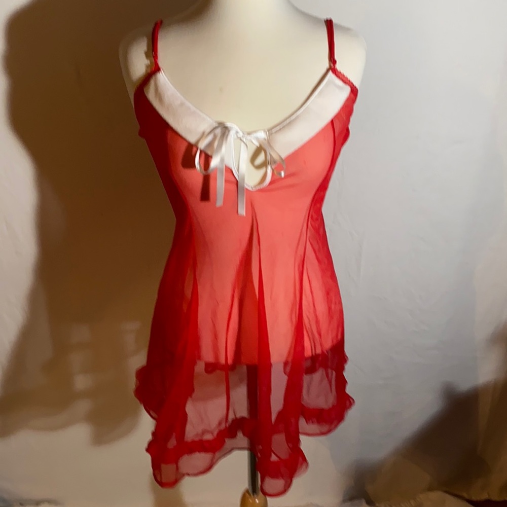 NWOT Sheer red lingerie 2 piece size 2XL